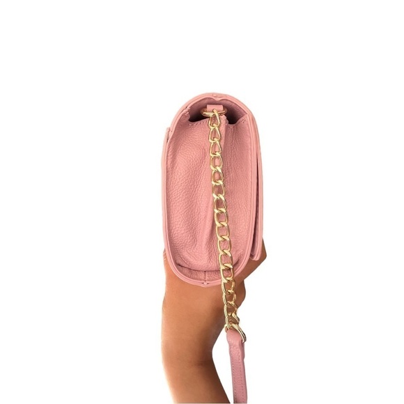 NWOT Betsey Johnson dusty pink gold skulls faux leather crossbody - Picture 5 of 10